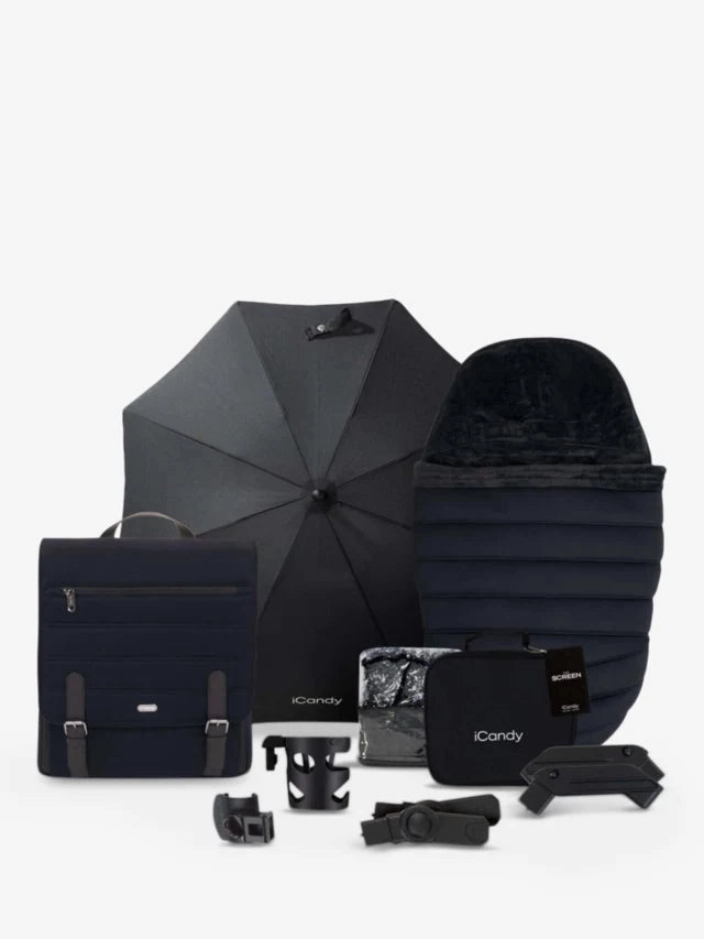 iCandy Peach 7 Pushchair & Accessories Bundle, Black Edition