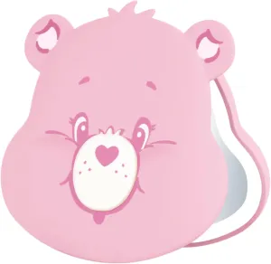 Impressions Vanity Care Bears Cheer Bear Beary Cute LED Compact Mirror for Purse, Travel Lighted Makeup Mirror with 3X Magnification, Adjustable Brightness, Touch Sensor, and Figural Shaped Design