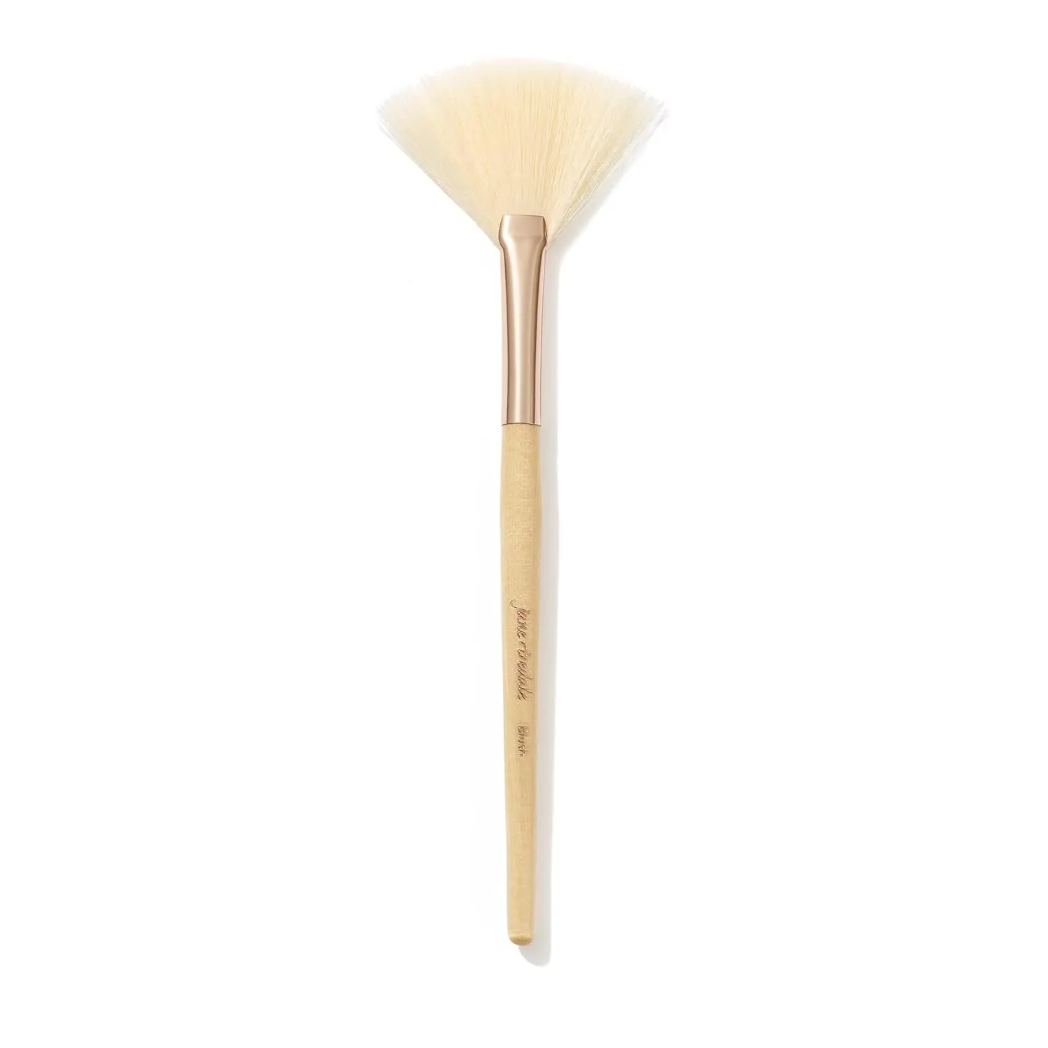 jane iredale Fan Brush, Light, Arched Cosmetic Cheek Brush for Soft, Targeted Application of Powder Blush and Bronzer Makeup, Vegan, Cruelty Free