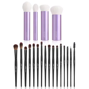 Jessup Eye Brushes Set Vegan T272 Bundled with Face Kabuki Makeup Brushes Set T517