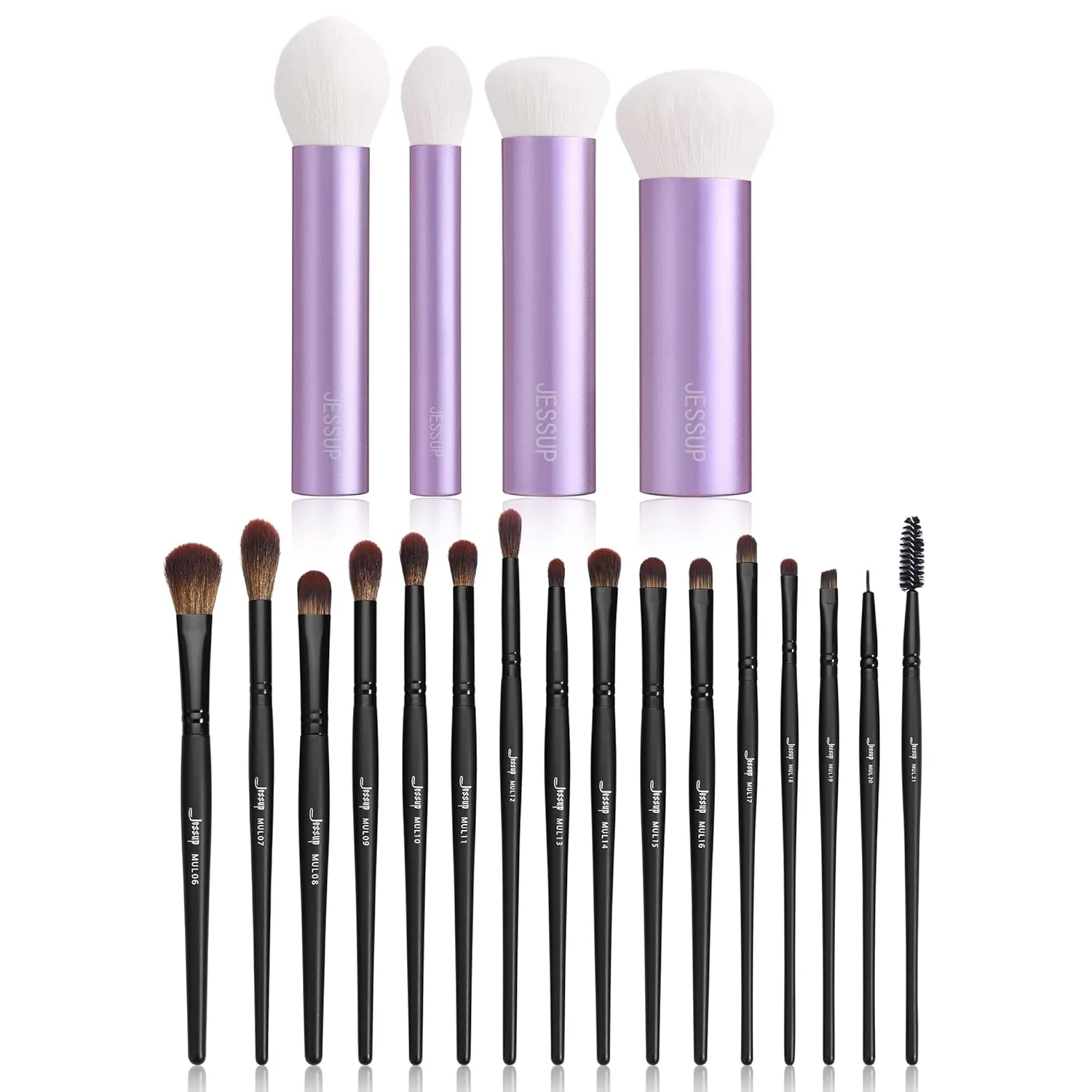 Jessup Eye Brushes Set Vegan T272 Bundled with Face Kabuki Makeup Brushes Set T517
