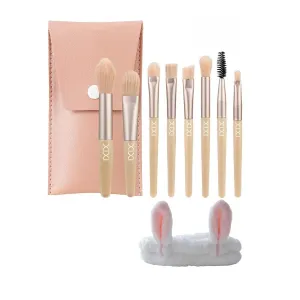 Kawaii 8PCS Makeup Brush with Storage Bucket and Headband, Cosmetic Makeup Brush Set Professional Tool Kit Set Brush Set Best Gift for Girl Women