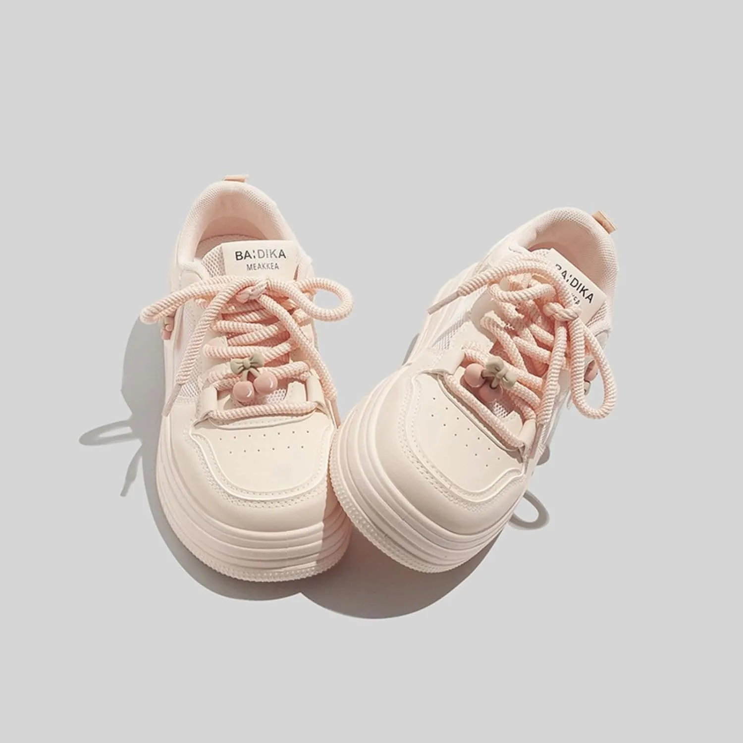 Kawaii Women's Y2K Breathable Mesh Chunky Sneakers Cherry Teddy Bear Casual Walking Platform Shoes Perfect for Summer