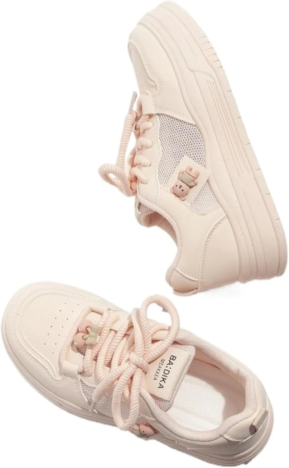 Kawaii Women's Y2K Breathable Mesh Chunky Sneakers Cherry Teddy Bear Casual Walking Platform Shoes Perfect for Summer