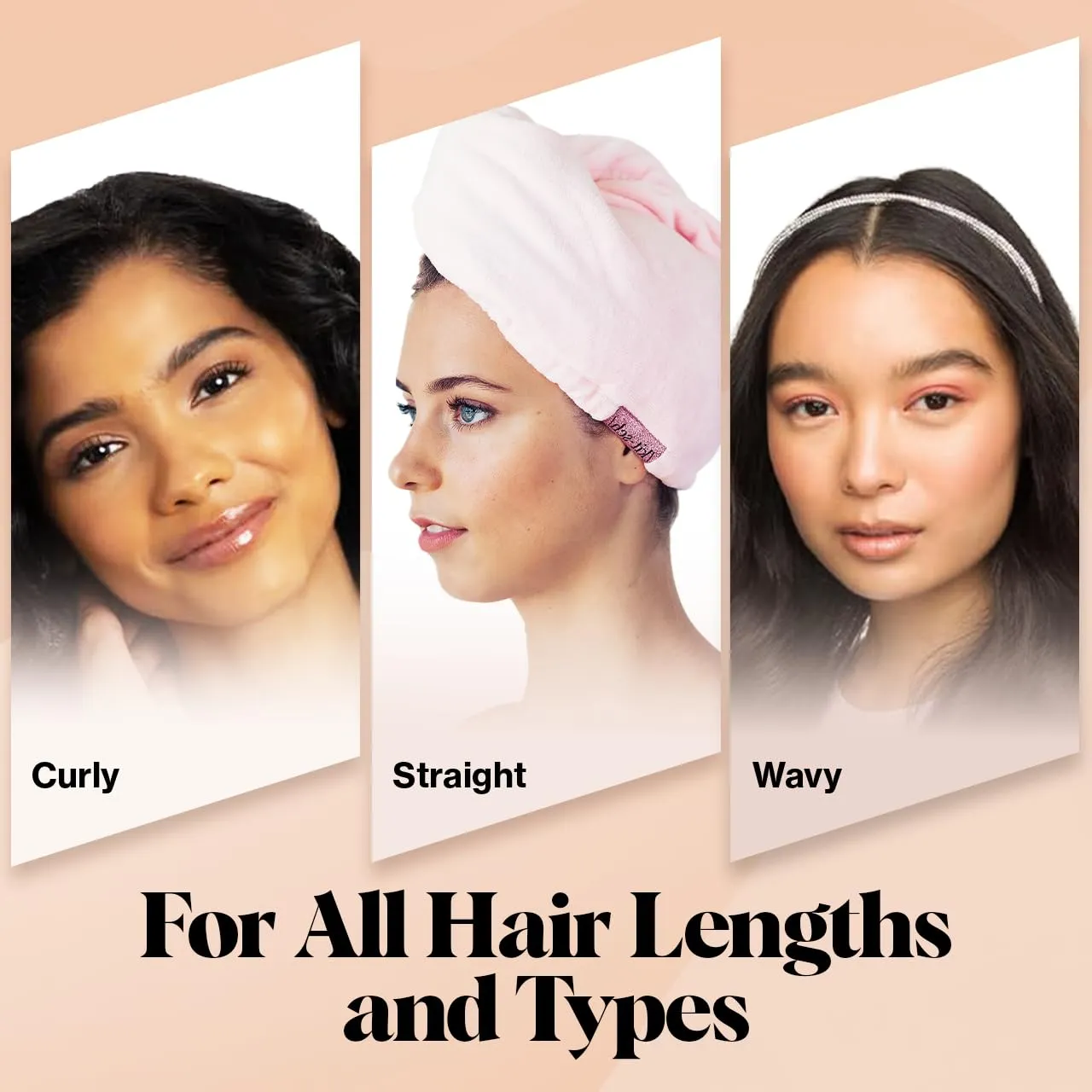 Kitsch Microfiber Hair Towel Wrap for Women - Super Absorbent Hair Drying Towel - Quick Dry, Anti-Frizz - for Long & Short, Wet & Curly Hair - Blush