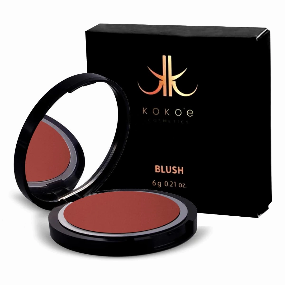 Koko'e Cosmetics Blush powder Makeup, Fresh Glow & Long-Lasting, face makeup (Deep Rusty Brown)