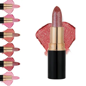 kuker Diamond Lip Gloss Glitter Lipstick Waterproof, Diamond Glitter Lipstick, Non-Stick To Cup Non-Fadinglong Lasting Smudge Proof Glitter Lip Gloss, For Women (06)