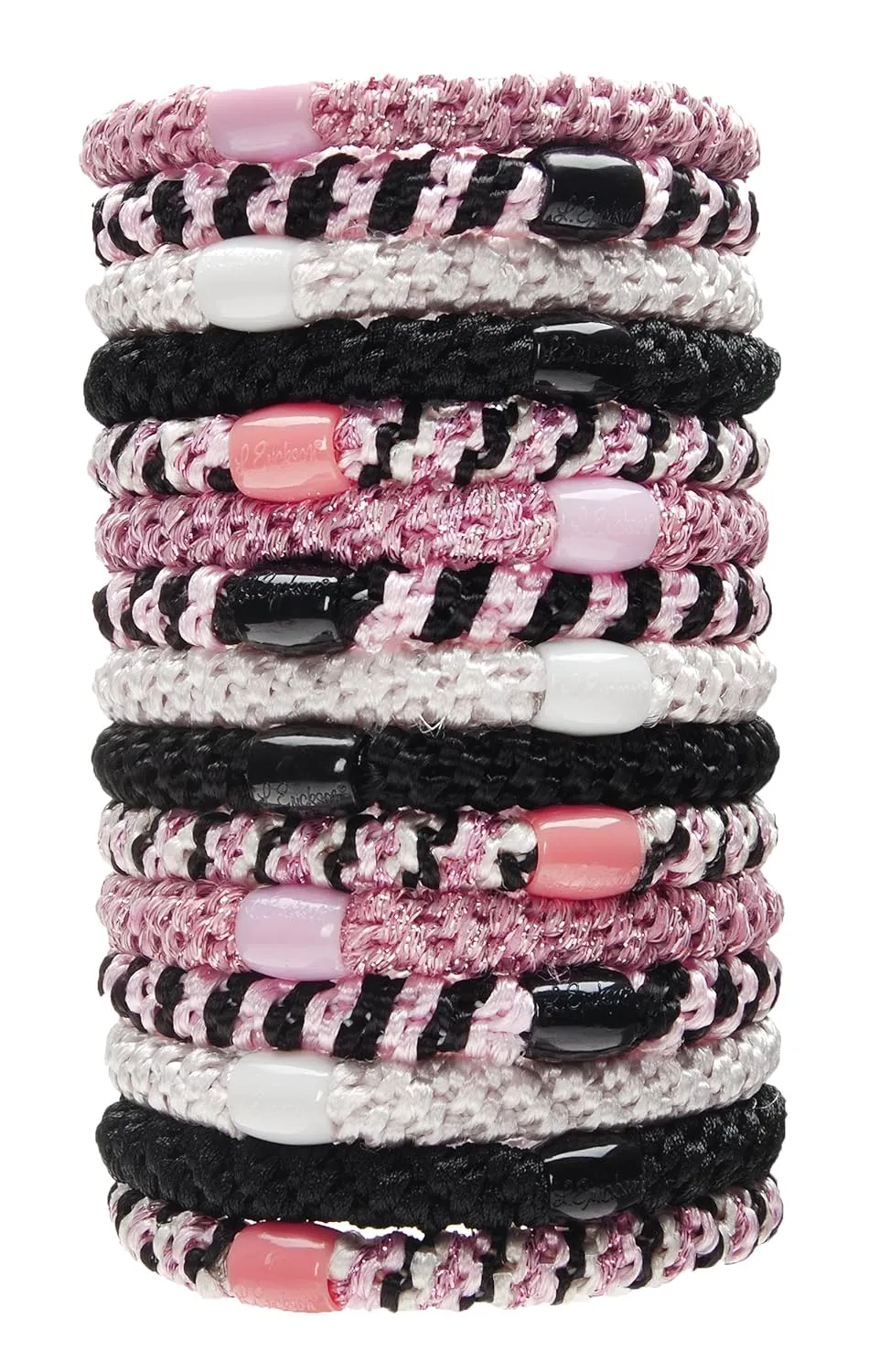 L. Erickson Grab & Go Ponytail Holders, Blush, Set of Fifteen - Exceptionally Secure with Gentle Hold
