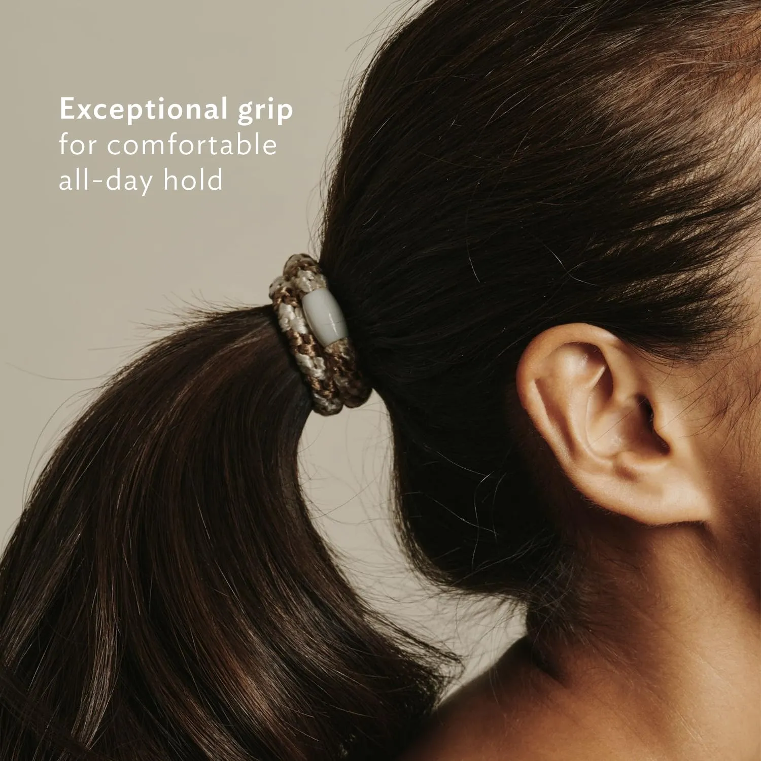 L. Erickson Grab & Go Ponytail Holders, Blush, Set of Fifteen - Exceptionally Secure with Gentle Hold