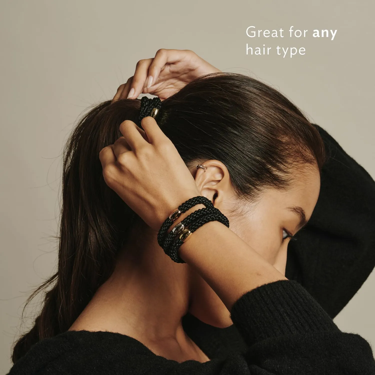 L. Erickson Grab & Go Ponytail Holders, Blush, Set of Fifteen - Exceptionally Secure with Gentle Hold