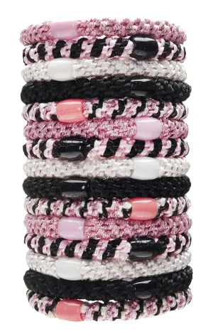 L. Erickson Grab & Go Ponytail Holders, Blush, Set of Fifteen - Exceptionally Secure with Gentle Hold