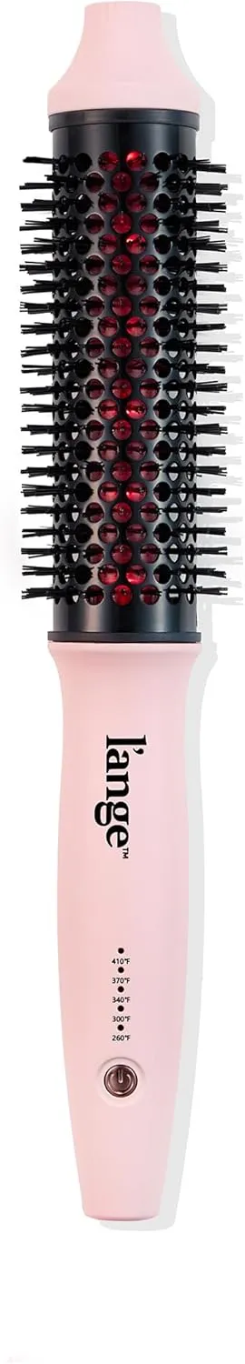 L'ANGE HAIR GlamWave Infrared Thermal Ionic Brush | 38mm Heated Round Thermal Brush for Volume and Curls | Reduces Frizz | Adds Shine | Smooth Styling Tool for All Hair Types | Blush