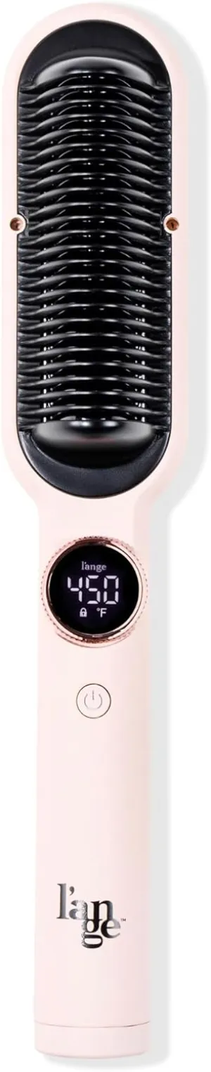 L'ANGE HAIR Smooth It 2-in-1 Digital Hair Straightener Comb with Adjustable Temperature Setting | Hot Comb Straightener for Frizz-Free, Sleek Styles on All Hair Types | (Blush)
