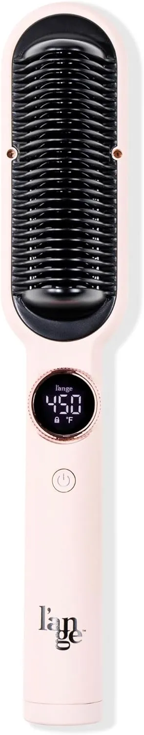 L'ANGE HAIR Smooth It 2-in-1 Digital Hair Straightener Comb with Adjustable Temperature Setting | Hot Comb Straightener for Frizz-Free, Sleek Styles on All Hair Types | (Blush)