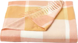 Lavish Home Desert Blush Plaid Soft Blanket-Oversized, Luxuriously Fluffy, Vintage-Look and Cashmere-Like Woven Acrylic-Breathable and Stylish Throws
