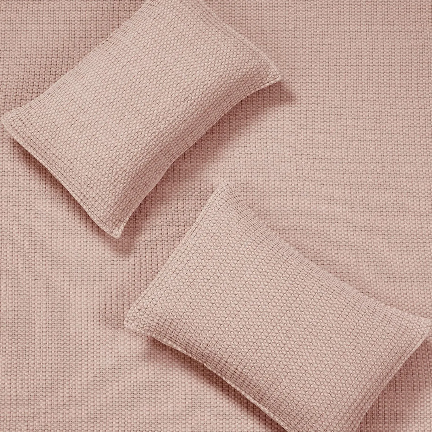 Levtex Home - Mills Waffle - King/Cal King Quilt Set - Blush Cotton Waffle - Quilt Size (106 x 92in.), Sham Size (36 x 20in.)