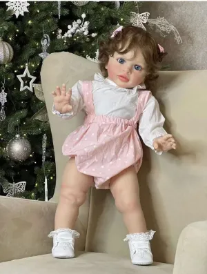 Lifelike Reborn Baby Dolls Girl - 26 Inch Toddler Princess Soft Vinyl Silicone Doll Real Life Standing Girl Neborn Dolls Bebe Toy