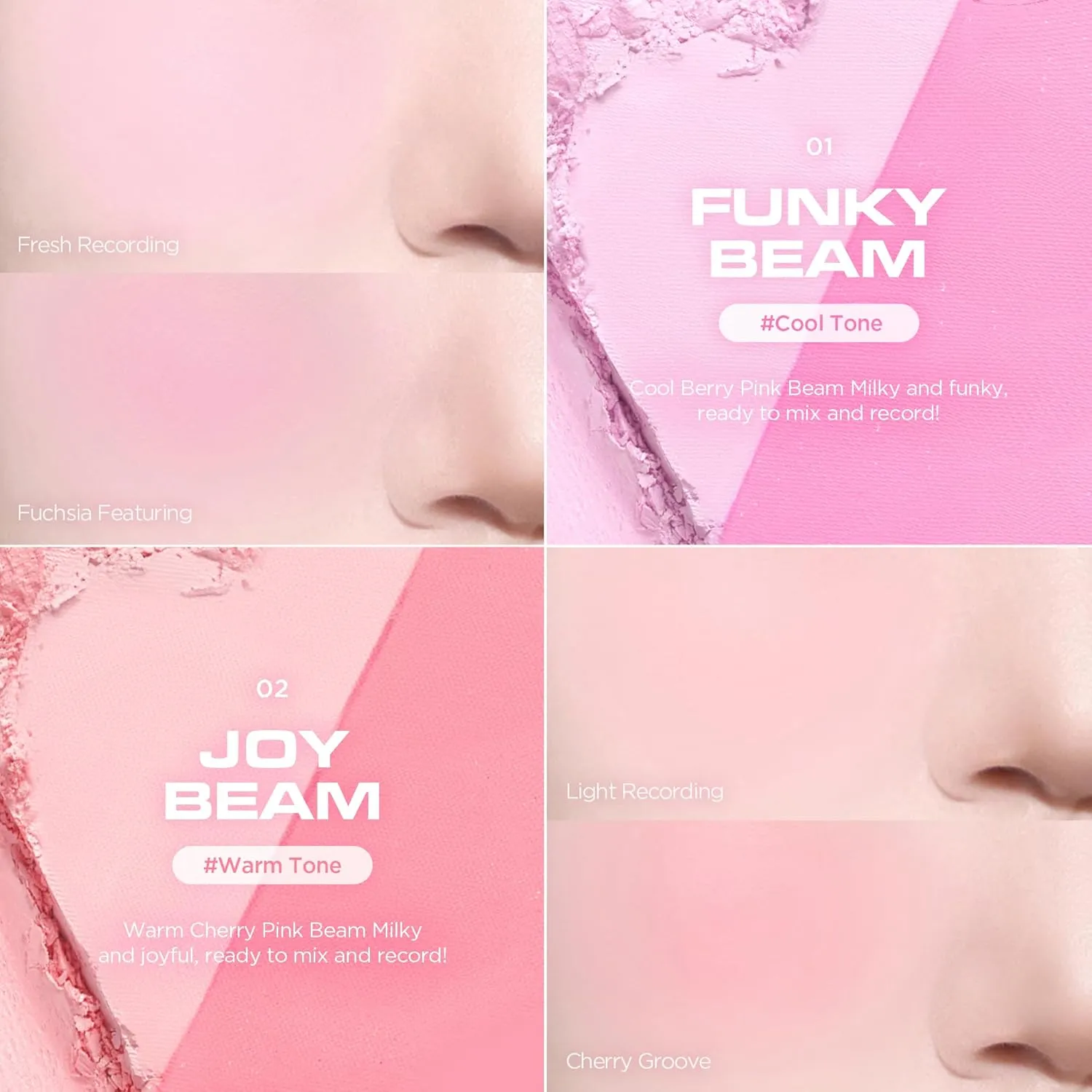 lilybyred Luv Beam Cheek Duo | Heart-Shaped Korean Dual-Tone Powder Blush, Tone-on-Tone Mixable Colors, Soft Glow with Fine Shimmer, Silky Texture, Blendable, All-Day Wearv, 0.14 oz. (02 Joy Beam)
