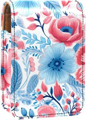Lipstick Case,Portable Makeup Bag Cosmetic Pouch,Lipstick Holder Makeup Organizer,Bright and Happy Floral