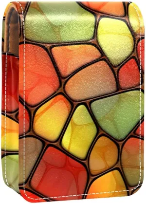 Lipstick Case,Portable Makeup Bag Cosmetic Pouch,Lipstick Holder Makeup Organizer,Bright Pattern Colorful Giraffe