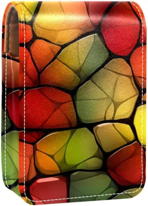 Lipstick Case,Portable Makeup Bag Cosmetic Pouch,Lipstick Holder Makeup Organizer,Bright Pattern Colorful Giraffe
