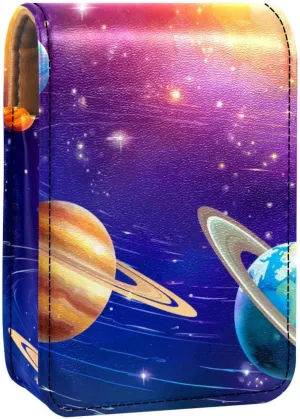 Lipstick Case,Portable Makeup Bag Cosmetic Pouch,Lipstick Holder Makeup Organizer,Bright Planets of Solar System