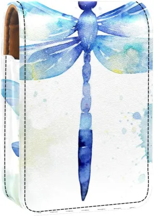 Lipstick Case,Portable Makeup Bag Cosmetic Pouch,Lipstick Holder Makeup Organizer,Bright Watercolor Dragonfly