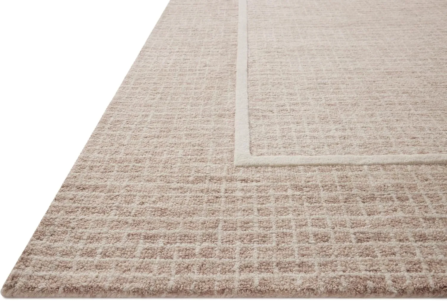 Loloi Chris Loves Julia Briggs Collection, Blush & Ivory, 2'-6" x 7'-6" Runner Rug – Minimal Gritted Design Area Rugs for Living Room Bedroom Entryway & Hallway No Shed High Traffic Home Decor Rug