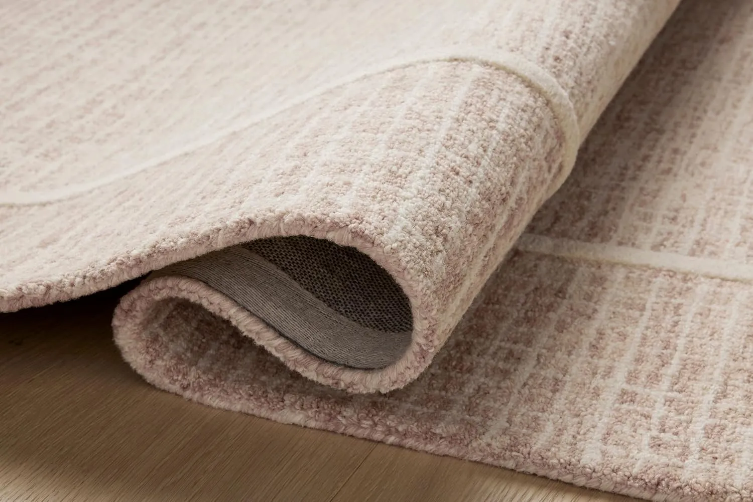 Loloi Chris Loves Julia Briggs Collection, Blush & Ivory, 2'-6" x 7'-6" Runner Rug – Minimal Gritted Design Area Rugs for Living Room Bedroom Entryway & Hallway No Shed High Traffic Home Decor Rug