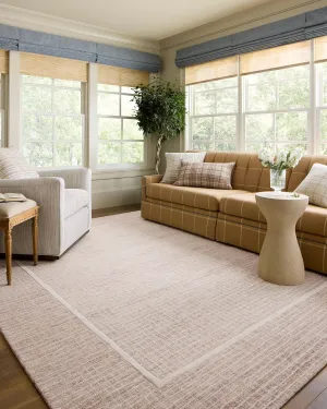 Loloi Chris Loves Julia Briggs Collection, Blush & Ivory, 2'-6" x 7'-6" Runner Rug – Minimal Gritted Design Area Rugs for Living Room Bedroom Entryway & Hallway No Shed High Traffic Home Decor Rug