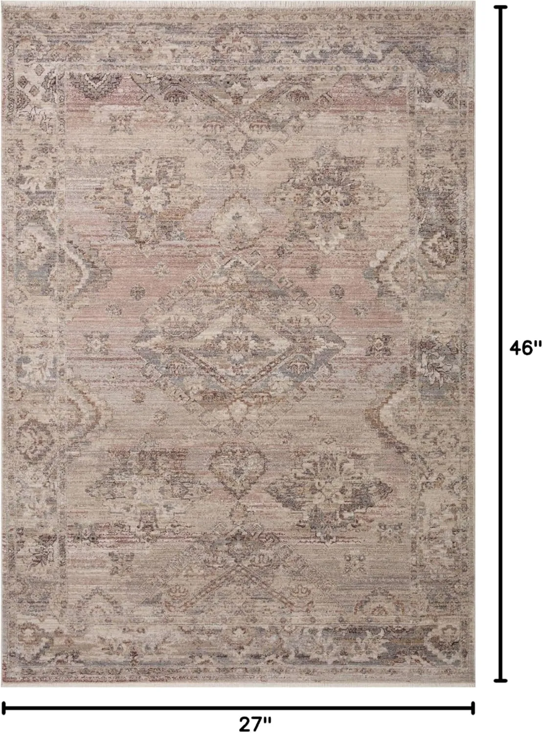 Loloi Lyra Blush/Dove 2'-3" x 3'-10" Accent Rug