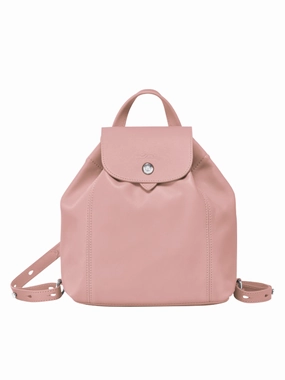 Longchamp Le Pliage Cuir Backpack Blush