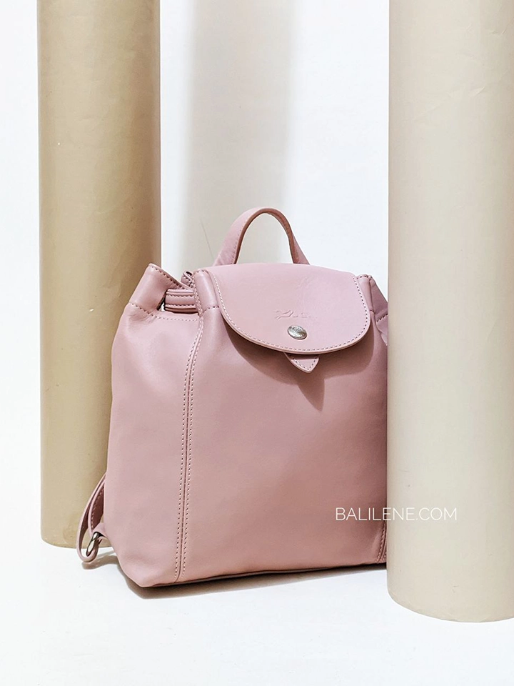 Longchamp Le Pliage Cuir Backpack Blush