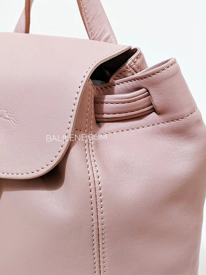 Longchamp Le Pliage Cuir Backpack Blush