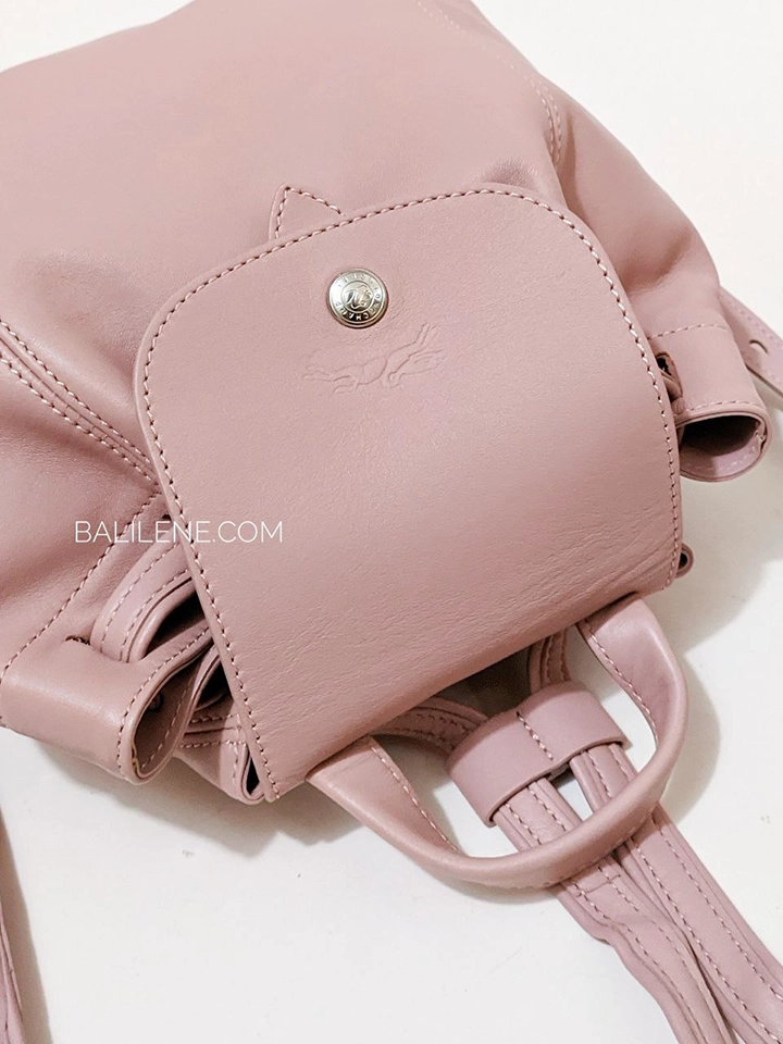 Longchamp Le Pliage Cuir Backpack Blush