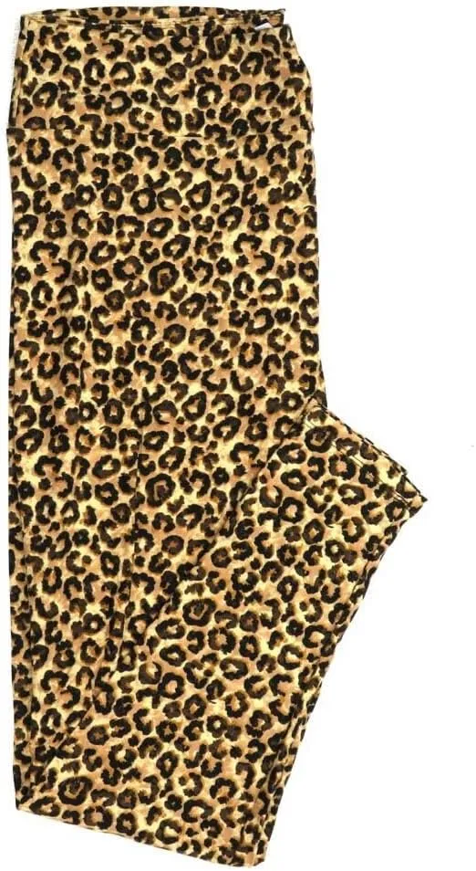 Lularoe TCTWO TC2 Cheetah Small Animal Print Yellow with Black and Blush Buttery Soft Leggings TC2 fits Adults 18  321624, Multicolour