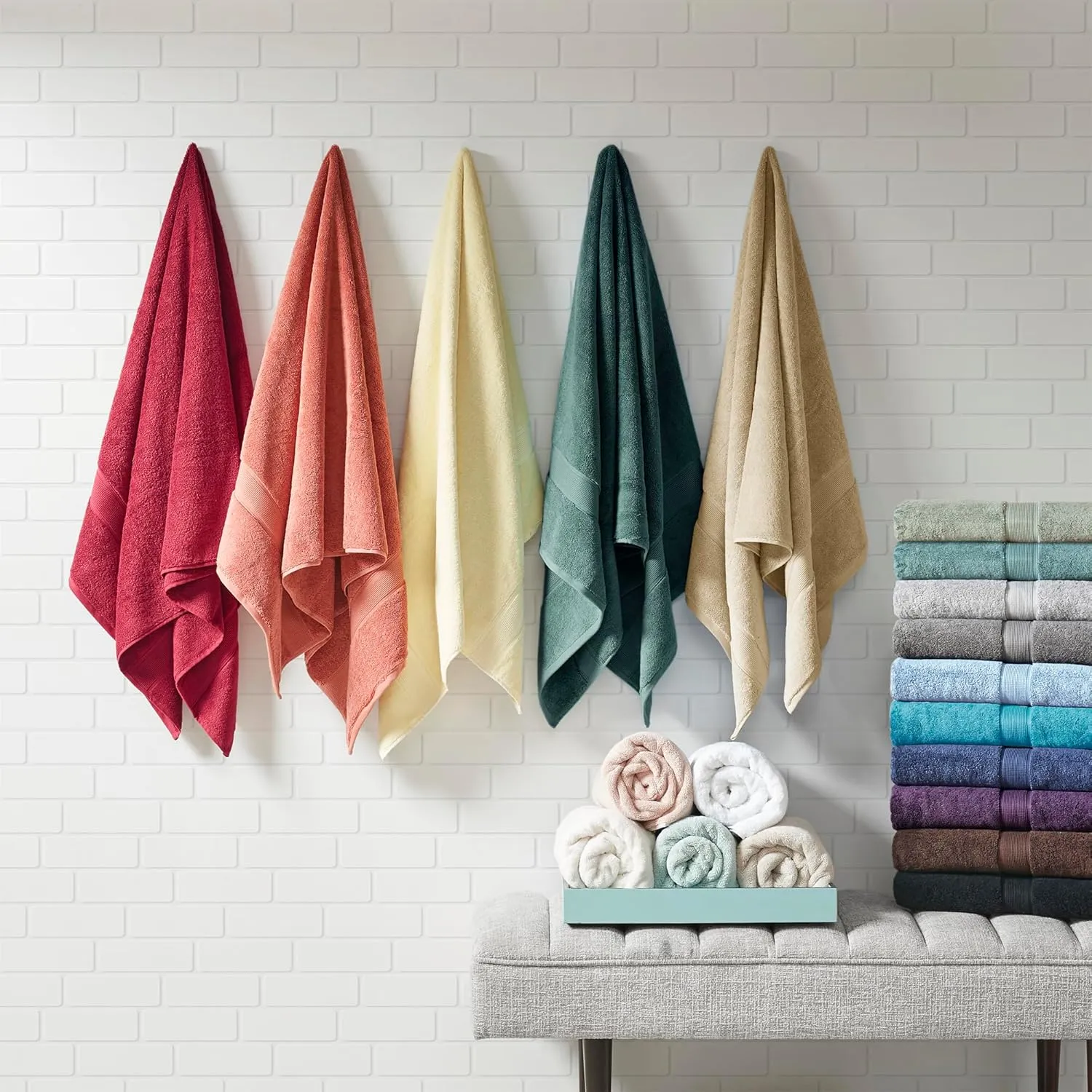Madison Park 800GSM Bathroom Towel Set of 8 100% Cotton Bath Towel Set for Bathroom Luxurious Highly Absorbent 2 Bath Towels 2 Hand Towels 4 Washcloths Quick Dry Spa Quality Blush