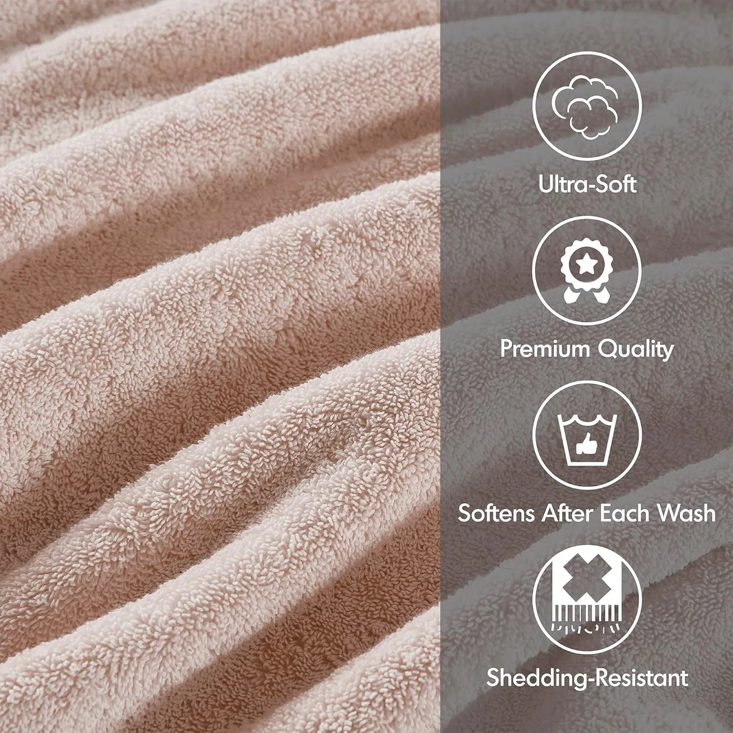 Madison Park 800GSM Bathroom Towel Set of 8 100% Cotton Bath Towel Set for Bathroom Luxurious Highly Absorbent 2 Bath Towels 2 Hand Towels 4 Washcloths Quick Dry Spa Quality Blush