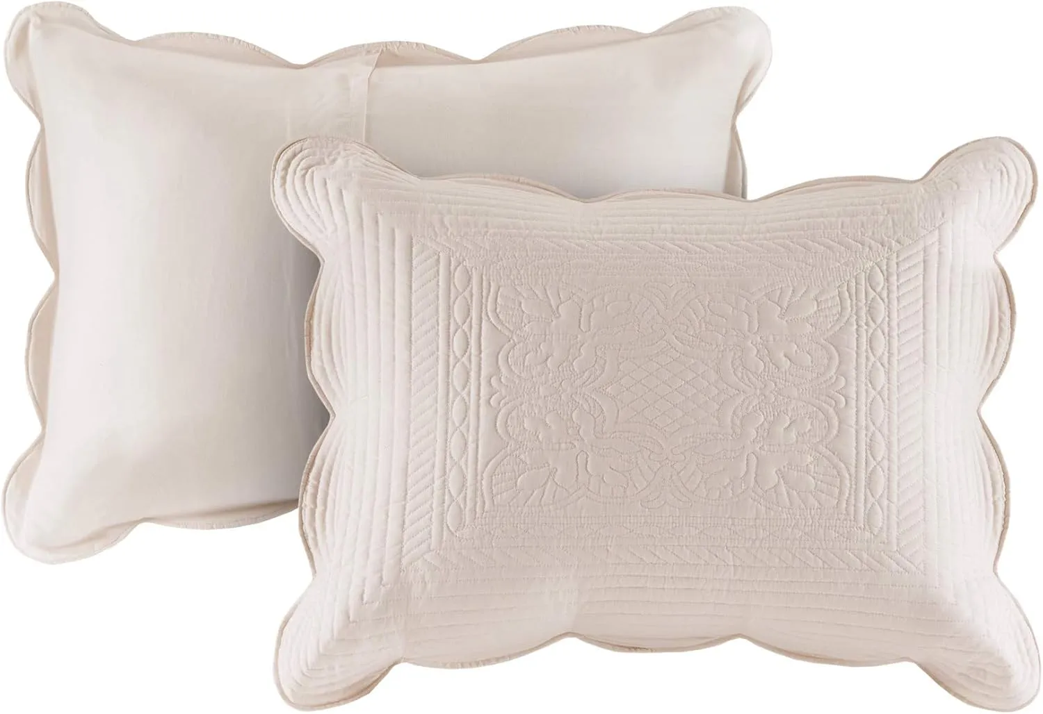 Madison Park Tuscany Quilt Set-Casual Damask Stitching Design Lightweight Coverlet Bedspread Bedding, Shams, King/Cal King(108"x96"), Medallion Blush 3 Piece