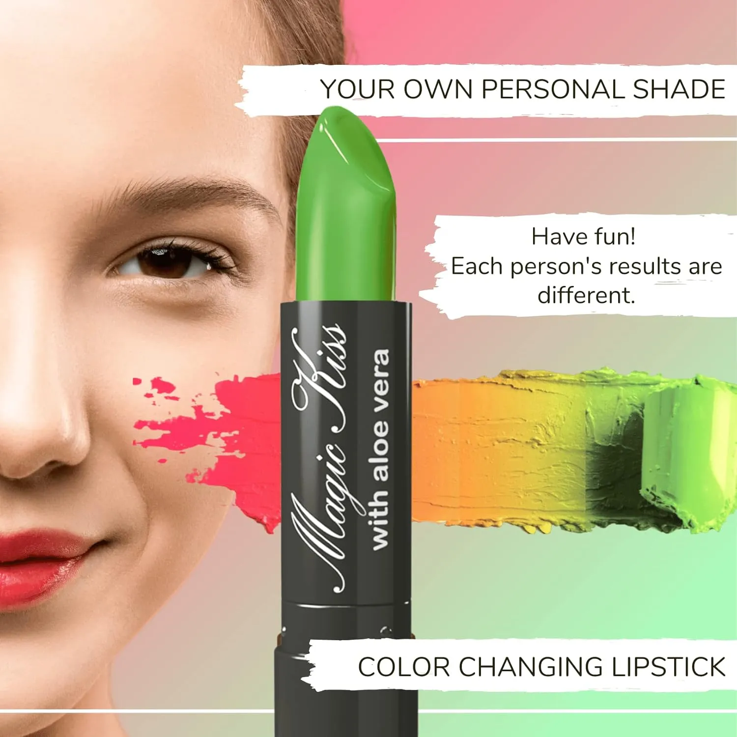 Magic Kiss Lipstick Set Aloe Vera Color Changing 6 Pack MADE IN USA (Gold)
