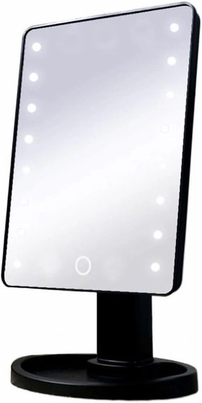 Make Up Mirror LED Simple Desktop Makeup Mirror Rotatable Square Portable Makeup Mirror Girls Beauty Portable Light Mirror Mirror for Desk(B)
