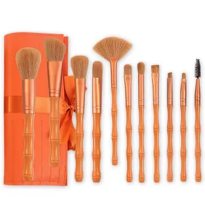 Makeup Brush Set Bristles Soft 11 Pieces Blush Loose Brush Beauty Makeup Tools Loose Brush Full Set(D)