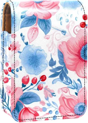 Makeup Organizer,Makeup Lipstick Case for Outside Mini Bag Travel Cosmetic Pouch,Bright and Happy Floral