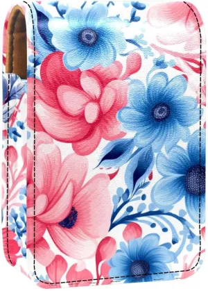 Makeup Organizer,Makeup Lipstick Case for Outside Mini Bag Travel Cosmetic Pouch,Bright and Happy Floral