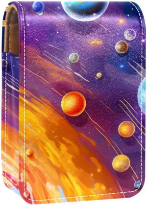 Makeup Organizer,Makeup Lipstick Case for Outside Mini Bag Travel Cosmetic Pouch,Bright Planets of Solar System