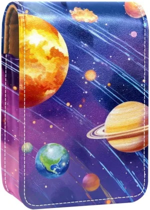 Makeup Organizer,Makeup Lipstick Case for Outside Mini Bag Travel Cosmetic Pouch,Bright Planets of Solar System