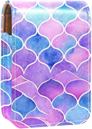 Makeup Organizer,Makeup Lipstick Case for Outside Mini Bag Travel Cosmetic Pouch,Bright Scales Shapes Abstract