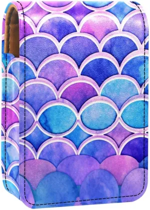 Makeup Organizer,Makeup Lipstick Case for Outside Mini Bag Travel Cosmetic Pouch,Bright Scales Shapes Abstract