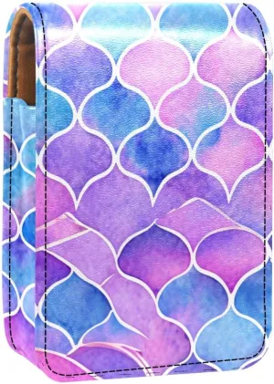 Makeup Organizer,Makeup Lipstick Case for Outside Mini Bag Travel Cosmetic Pouch,Bright Scales Shapes Abstract