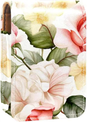 Makeup Organizer,Makeup Lipstick Case for Outside Mini Bag Travel Cosmetic Pouch,Bright Watercolor Flowers Peony